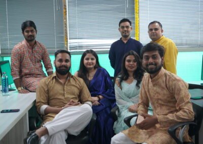 Team enjoying Diwali festival
