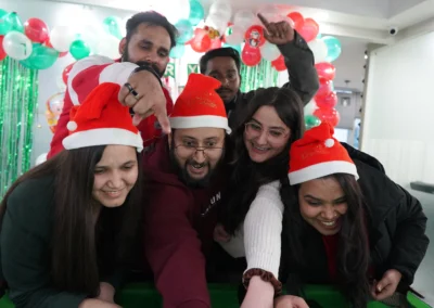 Employees enjoying Christmas event